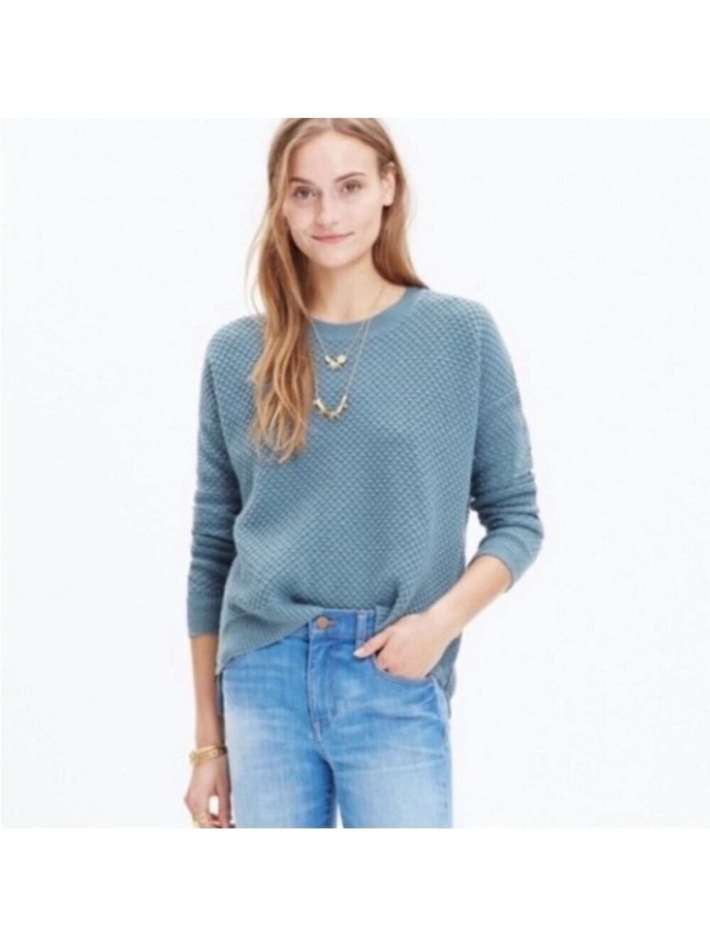 Madewell Landmark Texture Sweater in Sea Foam - Size Small
